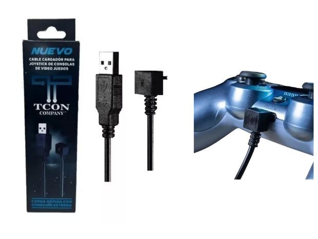 &uu CABLE CARGADOR JOYSTICK PS4 TCON 1.5 MTS